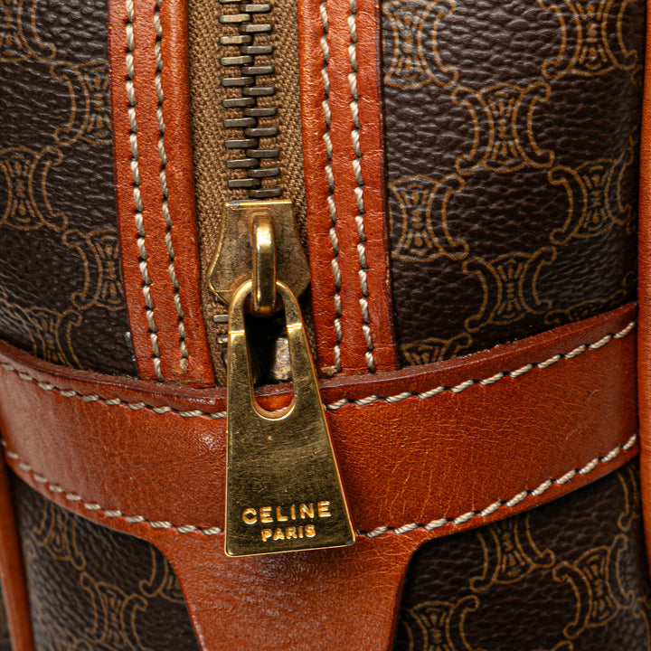 Macadam Coated Canvas Handbag Brown - Gaby Paris
