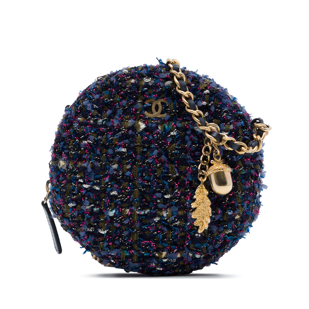 CC Matelassé Rond Sac Tweed Violet