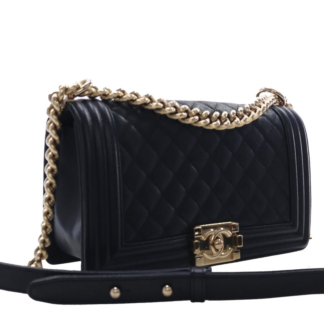 Chanel Old Medium Matelassé Caviar Boy à rabat