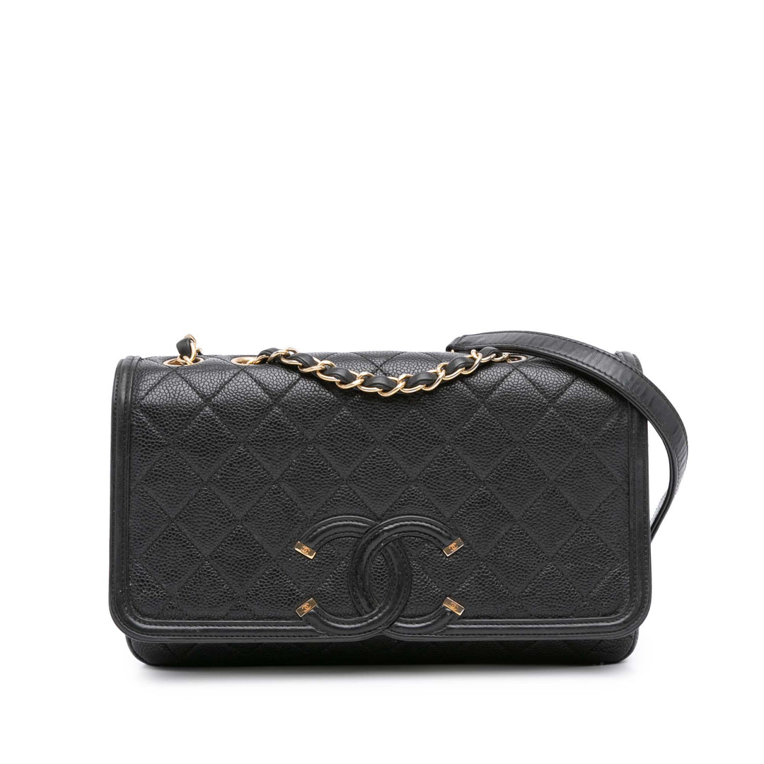 Chanel Medium Caviar CC Filigree Flap Noir – GABY PARIS Authentique