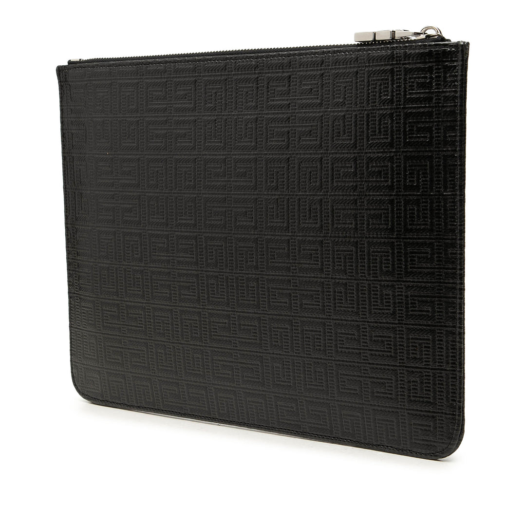Givenchy Pochette 4G embossé Plat Toile enduite Noir – vue 2 – GABY PARIS