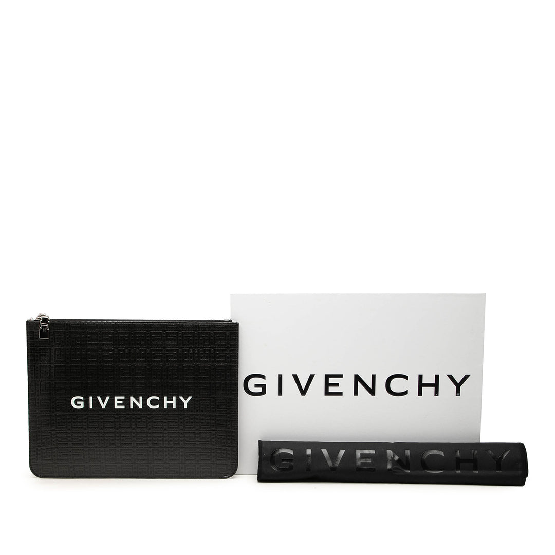 Givenchy Pochette 4G embossé Plat Toile enduite Noir – vue 7 – GABY PARIS