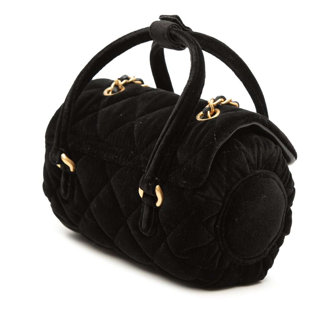 Chanel Mini Matelassé Velours anse supérieure à rabat