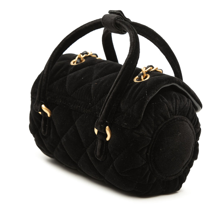 Chanel Mini Matelassé Velours anse supérieure à rabat