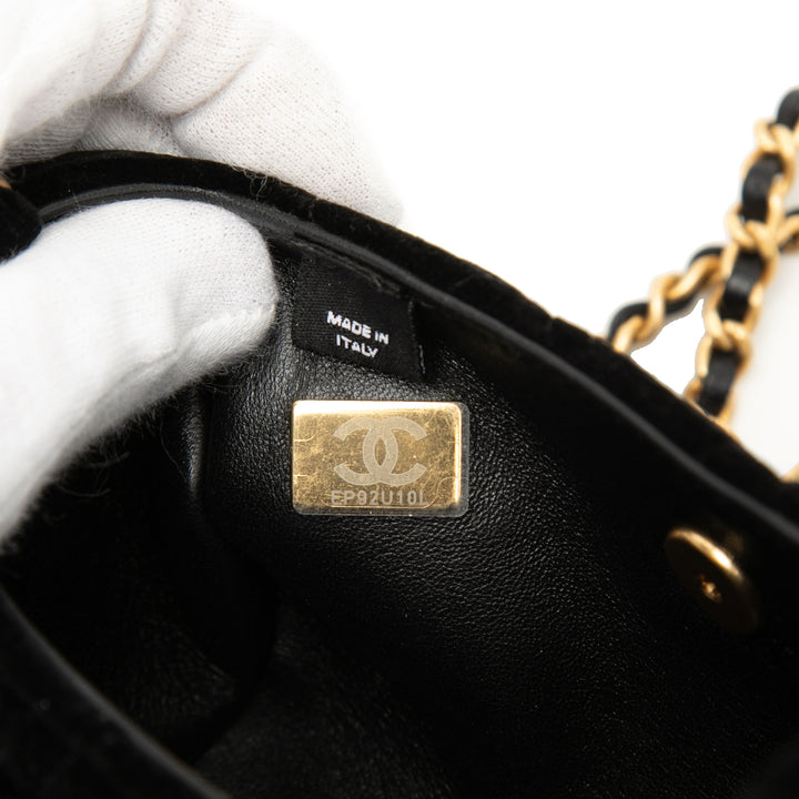 Chanel Mini Matelassé Velours anse supérieure à rabat