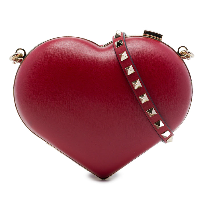 Rockstud Carry Secrets Heart Minaudiere Sac Rouge