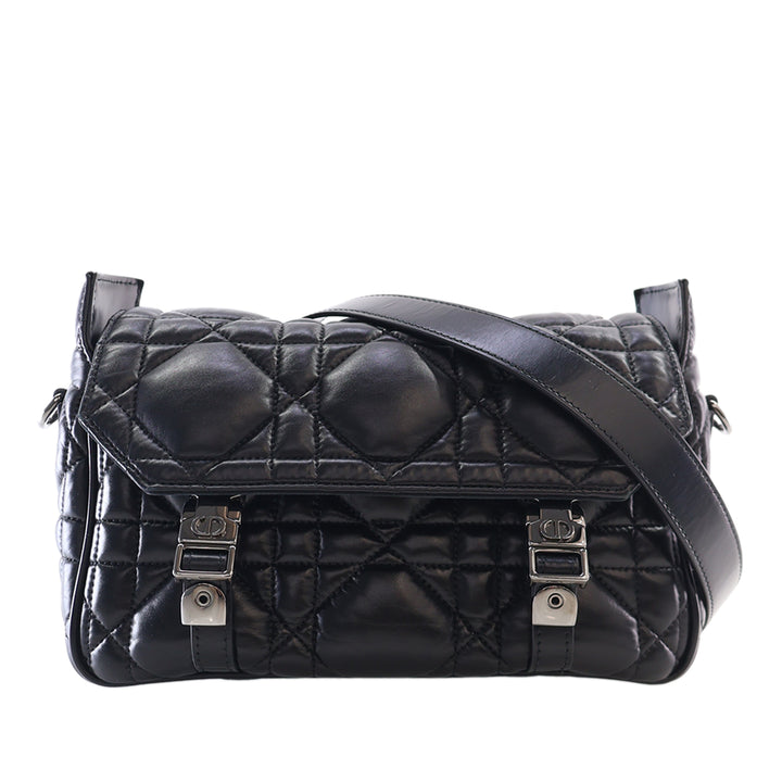 Dior Macrocannage Diorcamp Sac Messenger Petit Cuir de veau Noir