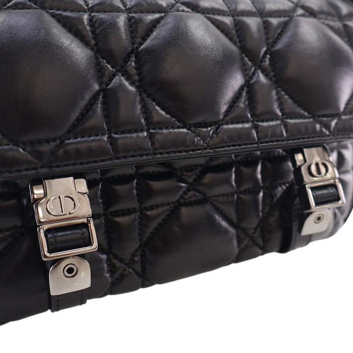 Dior Macrocannage Diorcamp Sac Messenger Petit Cuir de veau Noir