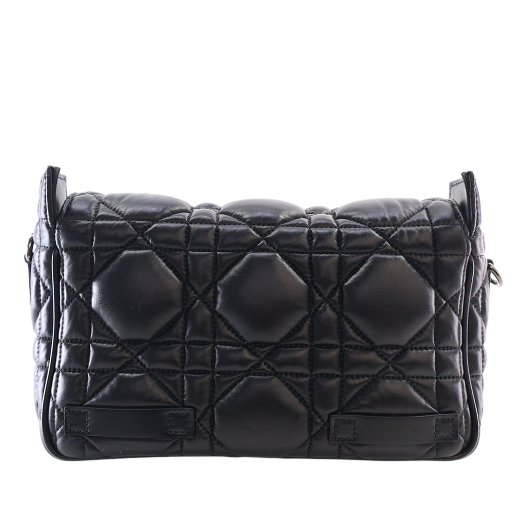 Dior Macrocannage Diorcamp Sac Messenger Petit Cuir de veau Noir