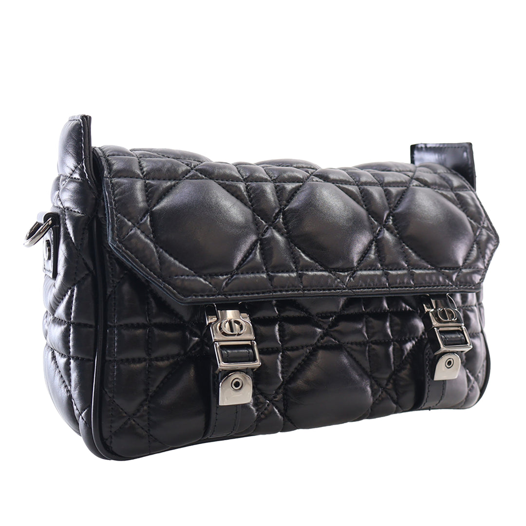 Dior Macrocannage Diorcamp Sac Messenger Petit Cuir de veau Noir