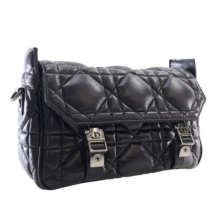 Dior Macrocannage Diorcamp Sac Messenger Petit Cuir de veau Noir