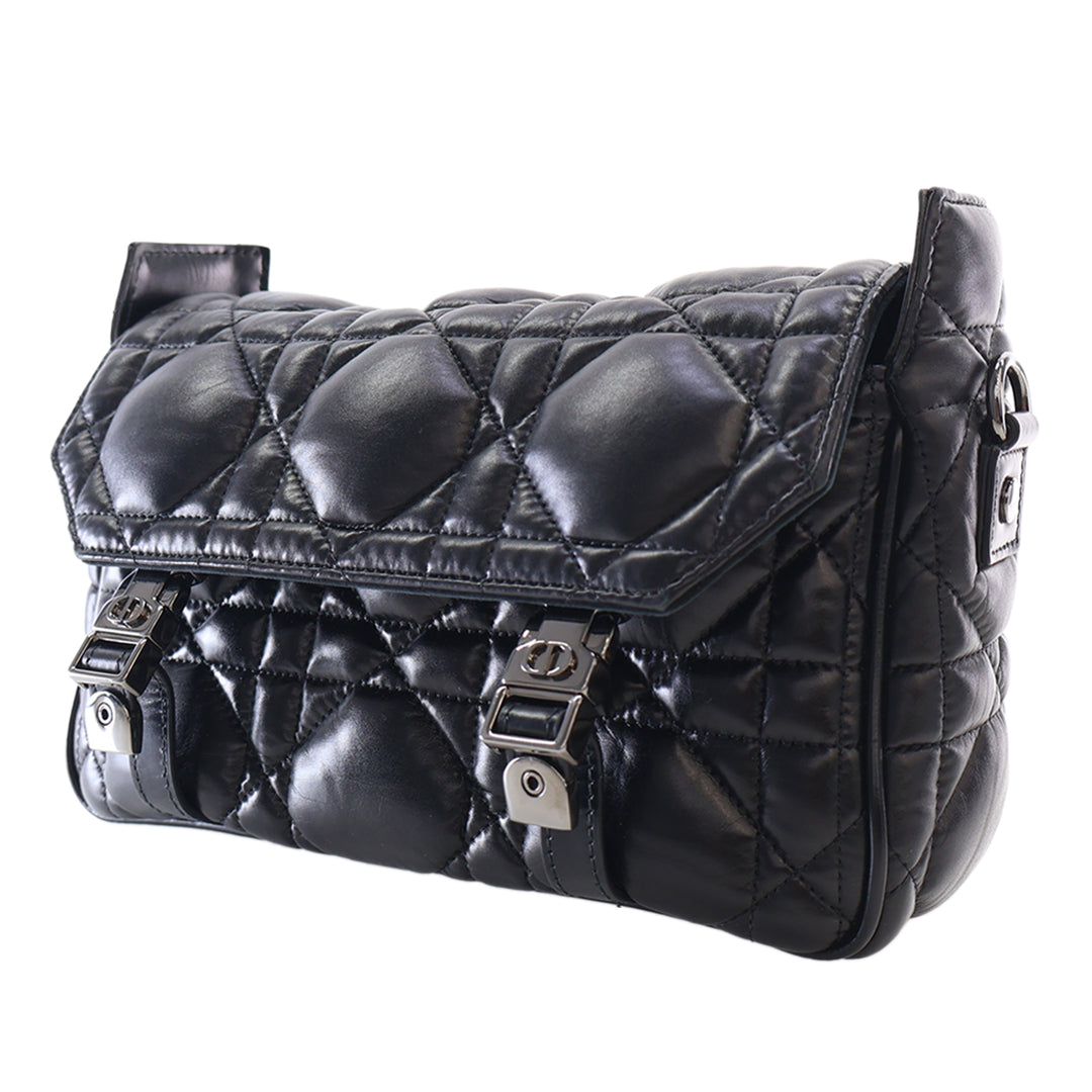 Dior Macrocannage Diorcamp Sac Messenger Petit Cuir de veau Noir