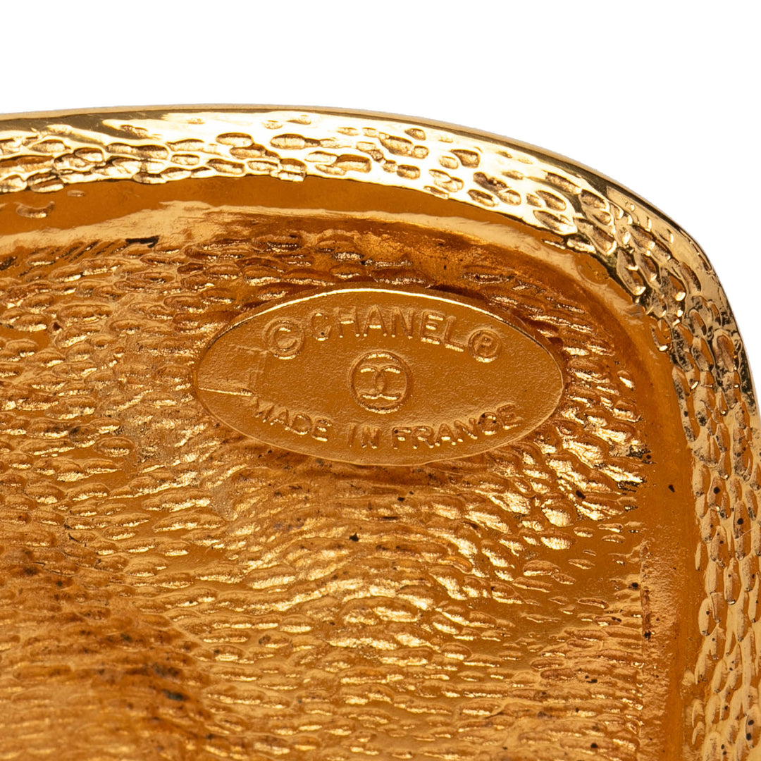 Chanel plaqué Matelassé Cuff Bracelet