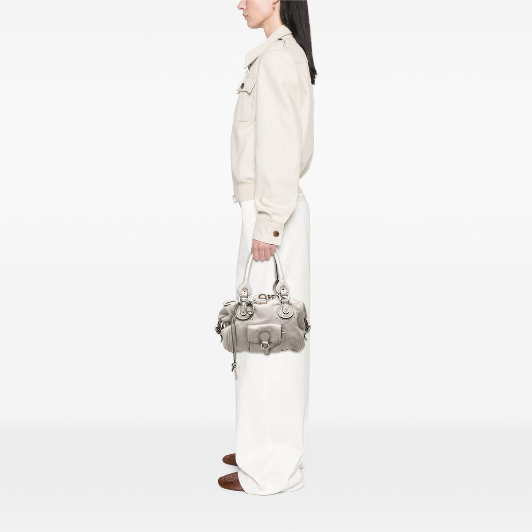 Chloé Sac porté épaule Paddington Poche avant Gris – vue 6 – GABY PARIS