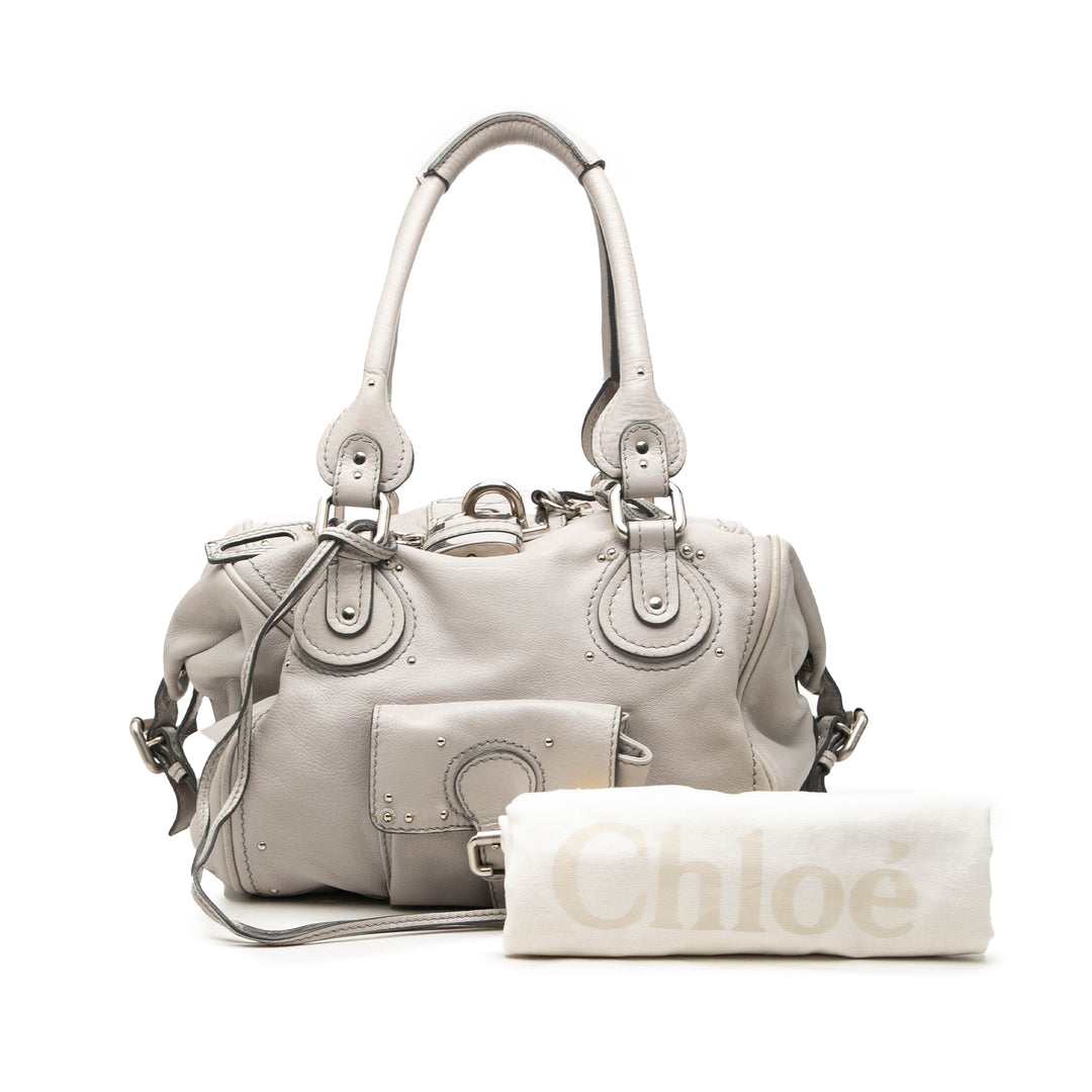 Chloé Sac porté épaule Paddington Poche avant Gris – vue 7 – GABY PARIS