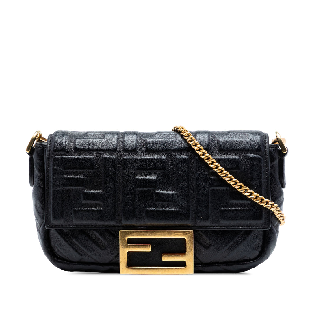 Fendi Mini Zucca embossé Cuir Baguette Sac