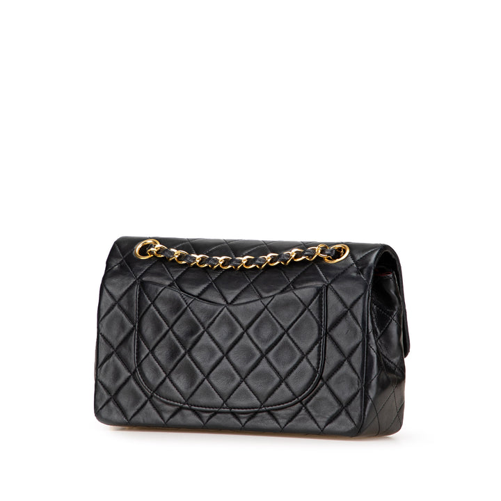Small Classic Lambskin Double Flap Black - Gaby Paris