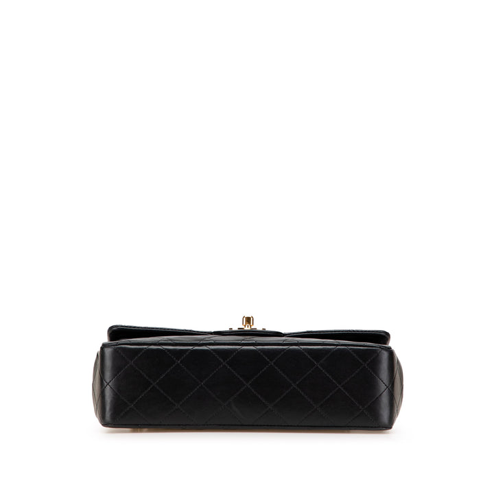 Small Classic Lambskin Double Flap Black - Gaby Paris