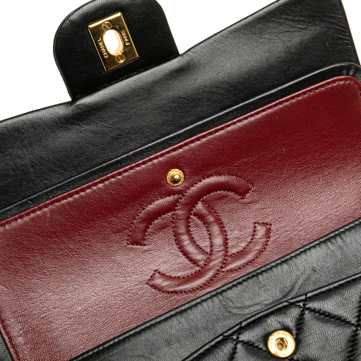 Small Classic Lambskin Double Flap Black - Gaby Paris