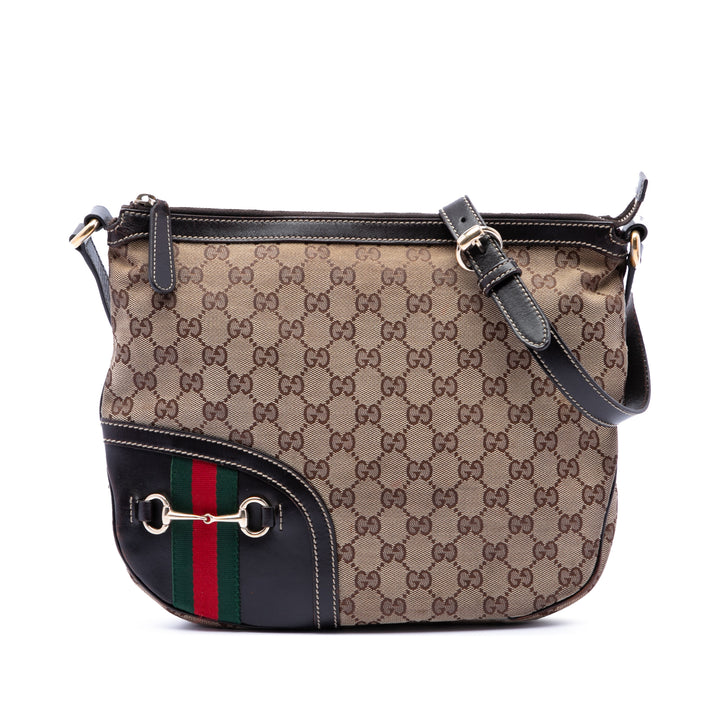 GG Horsebit Web Sac Beige