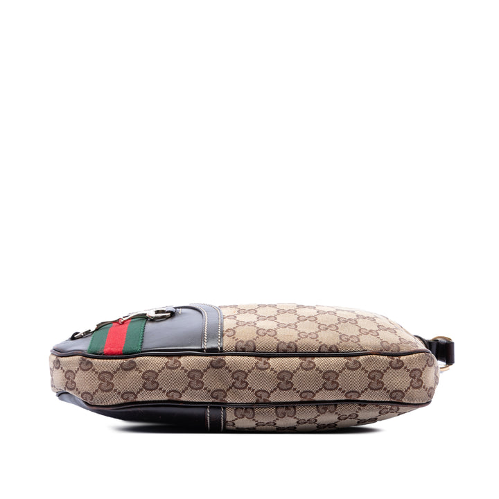GG Horsebit Web Sac Beige