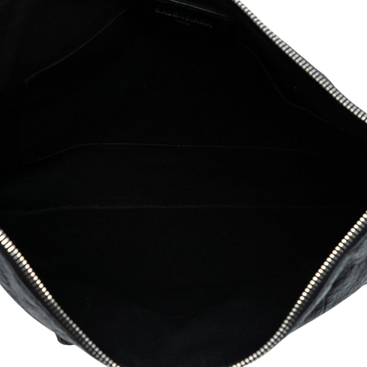 Balenciaga Cuir d’agneau Motocross Classic Zip Around Flat Pochette