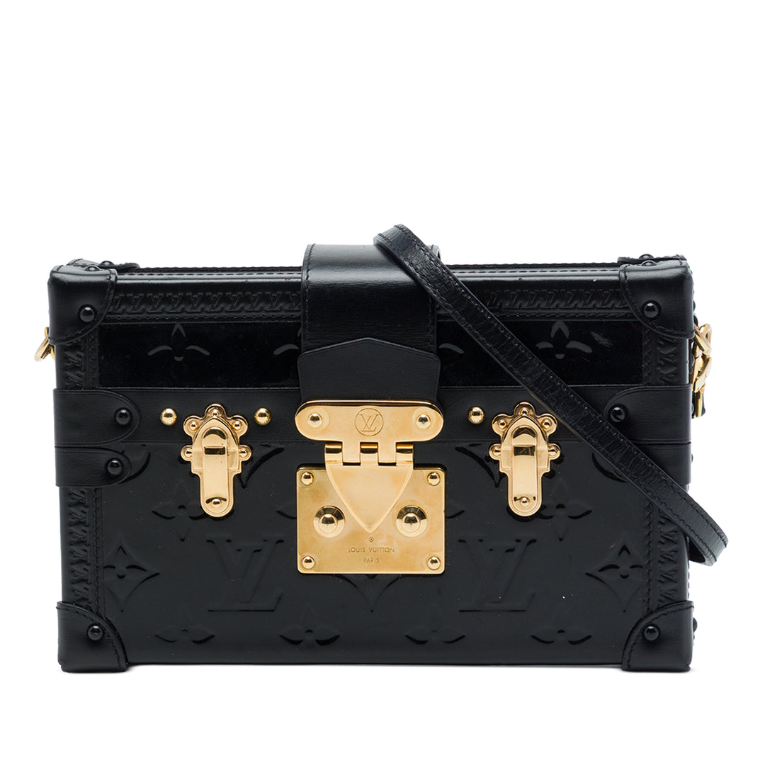Louis Vuitton Sac bandoulière Malle Monogram Petite Cuir verni Noir – vue principale – GABY PARIS