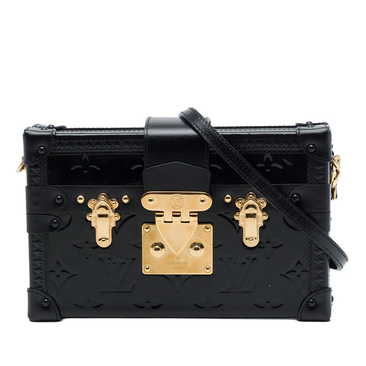 Louis Vuitton Sac bandoulière Malle Monogram Petite Cuir verni Noir – vue principale – GABY PARIS