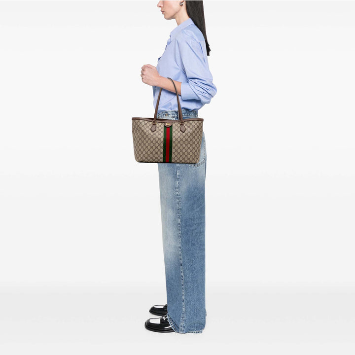 Medium GG Supreme Ophidia Tote Brown - Gaby Paris