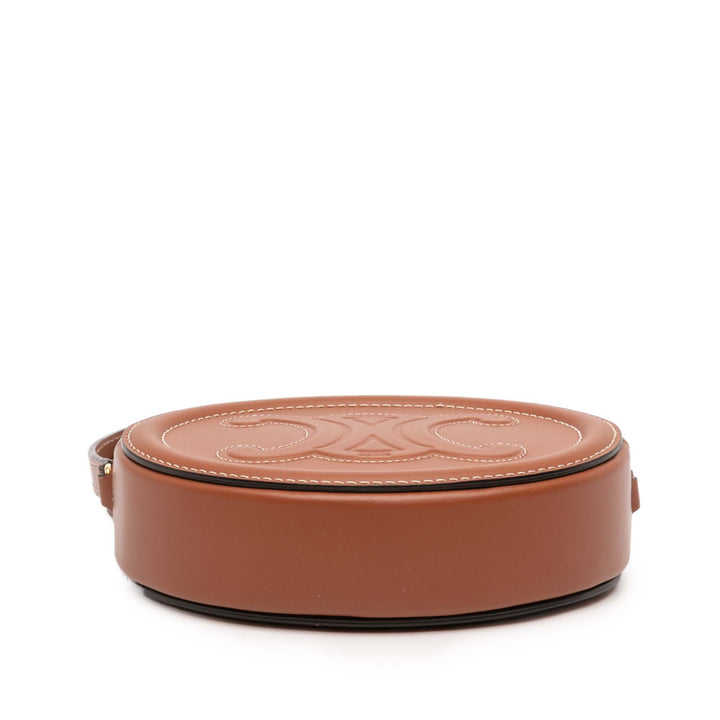 Celine Small Cuir de veau Cuir Triomphe Oval Sac porté croisé