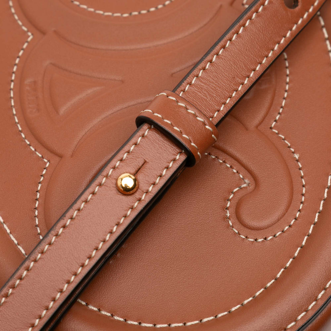 Celine Small Cuir de veau Cuir Triomphe Oval Sac porté croisé