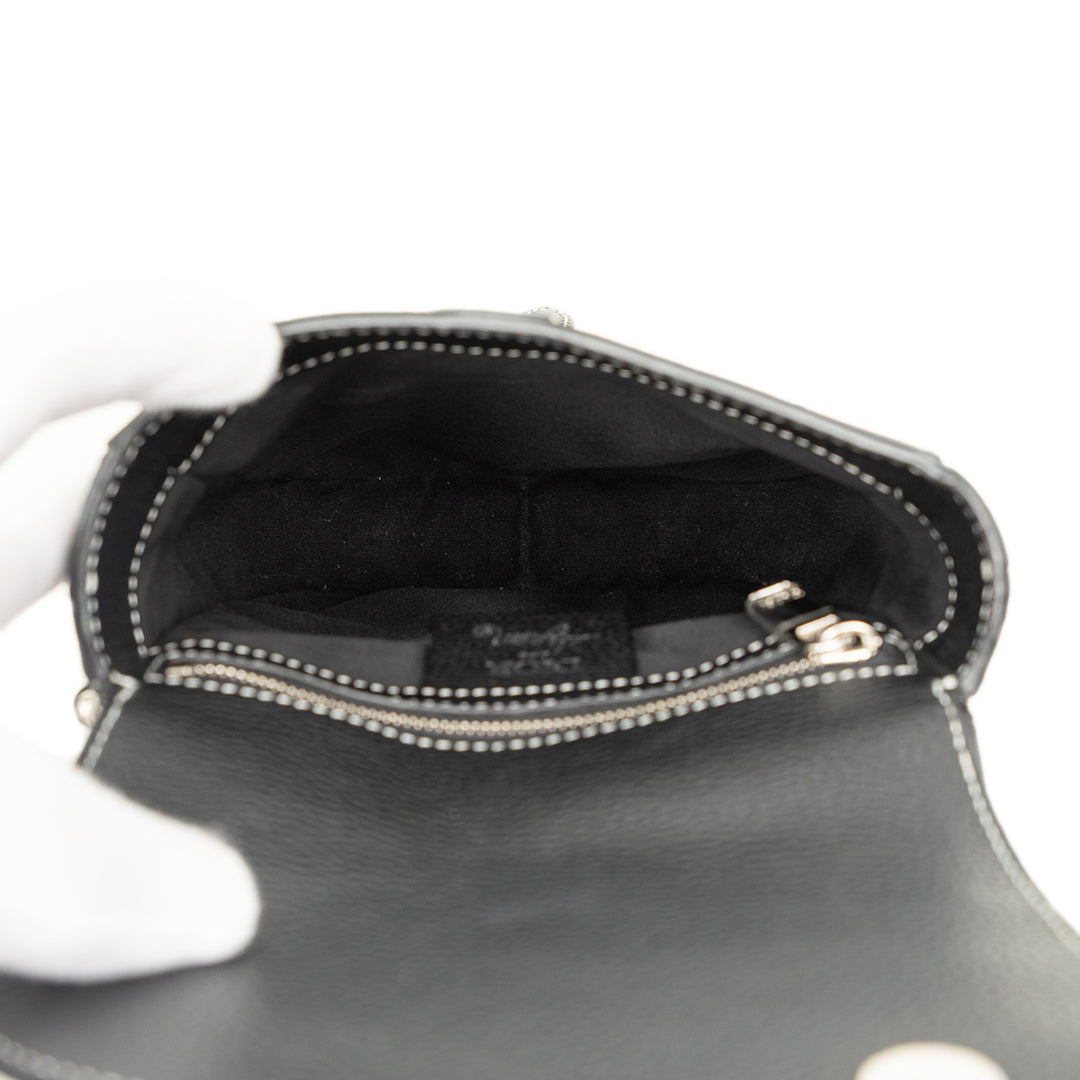 Stussy Bee Applique Saddle Sac Cuir de veau Noir