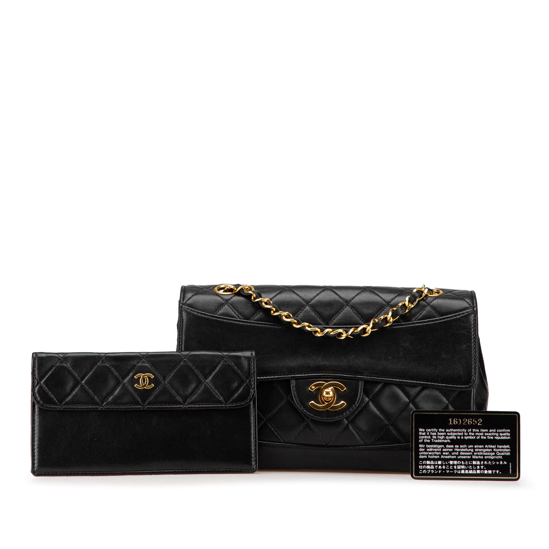 Medium CC Quilted Lambskin Single Flap Black - Gaby Paris