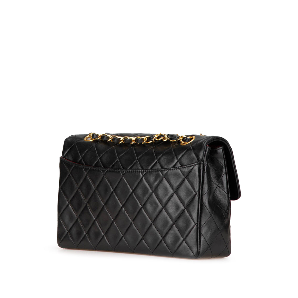 Medium CC Quilted Lambskin Single Flap Black - Gaby Paris