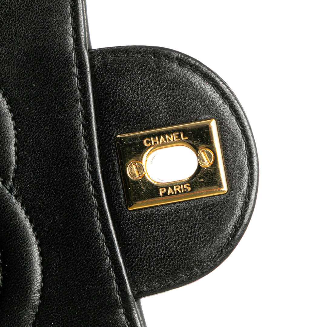 Medium CC Quilted Lambskin Single Flap Black - Gaby Paris