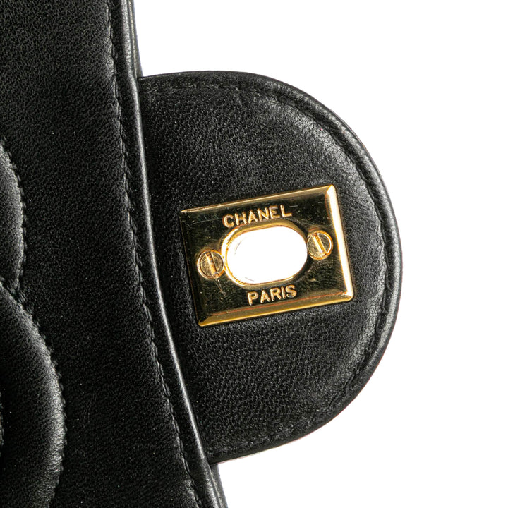 Medium CC Quilted Lambskin Single Flap Black - Gaby Paris