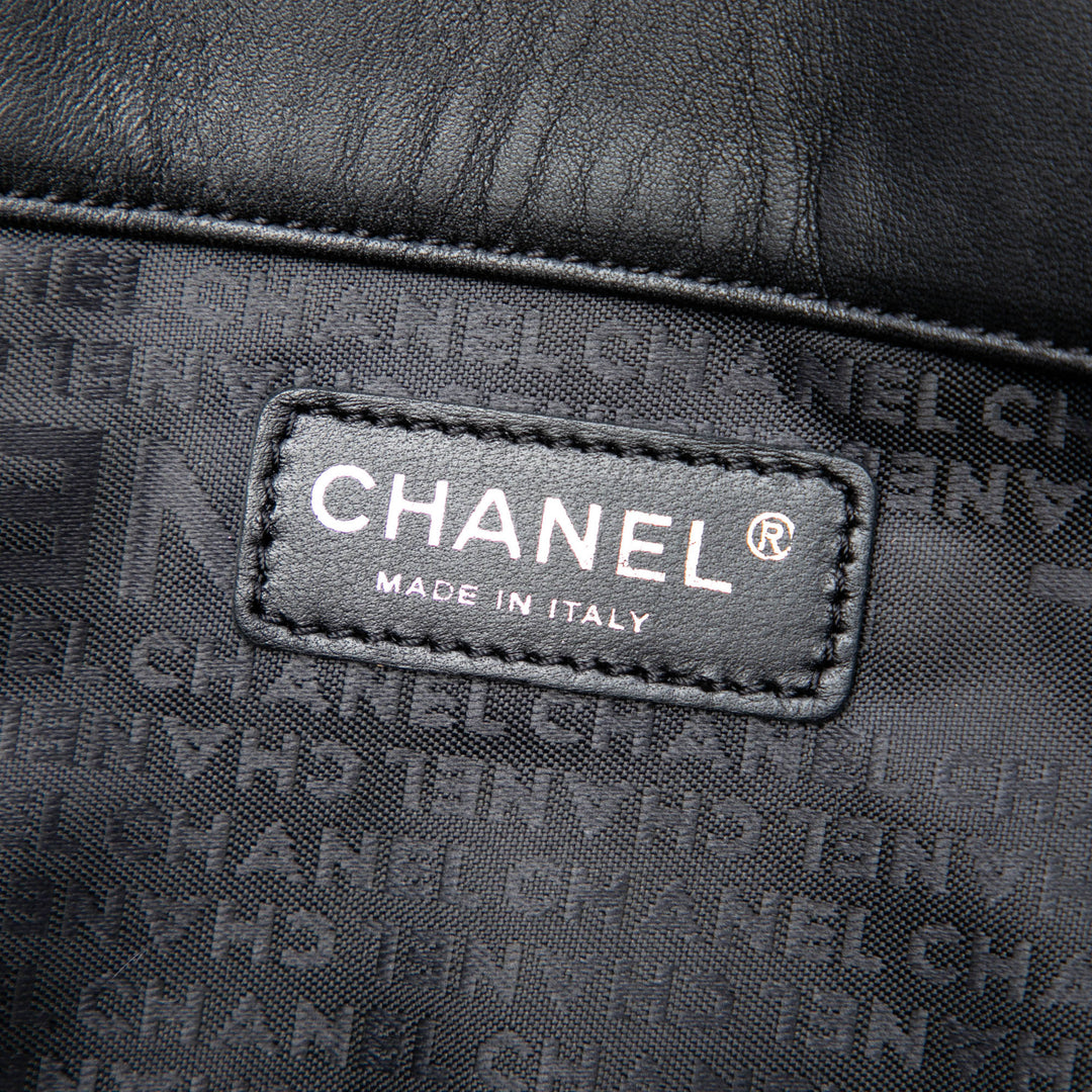 Chanel CC Choco Bar Cuir d’agneau Camellia No 5 Cabas