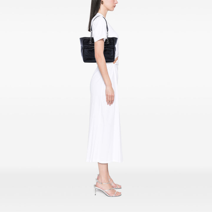Chanel CC Choco Bar Cuir d’agneau Camellia No 5 Cabas