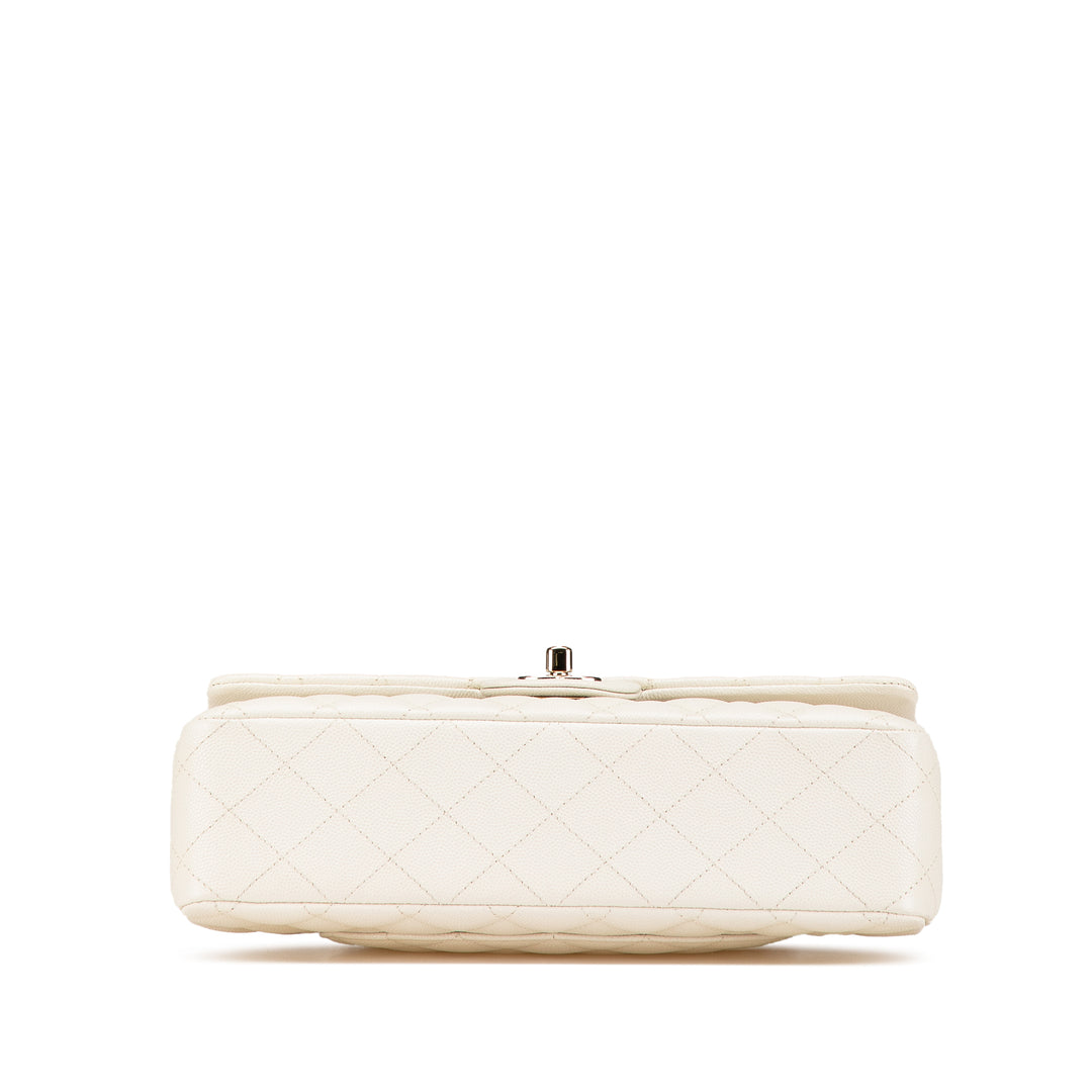 Medium Classic Caviar Double Flap White - Gaby Paris