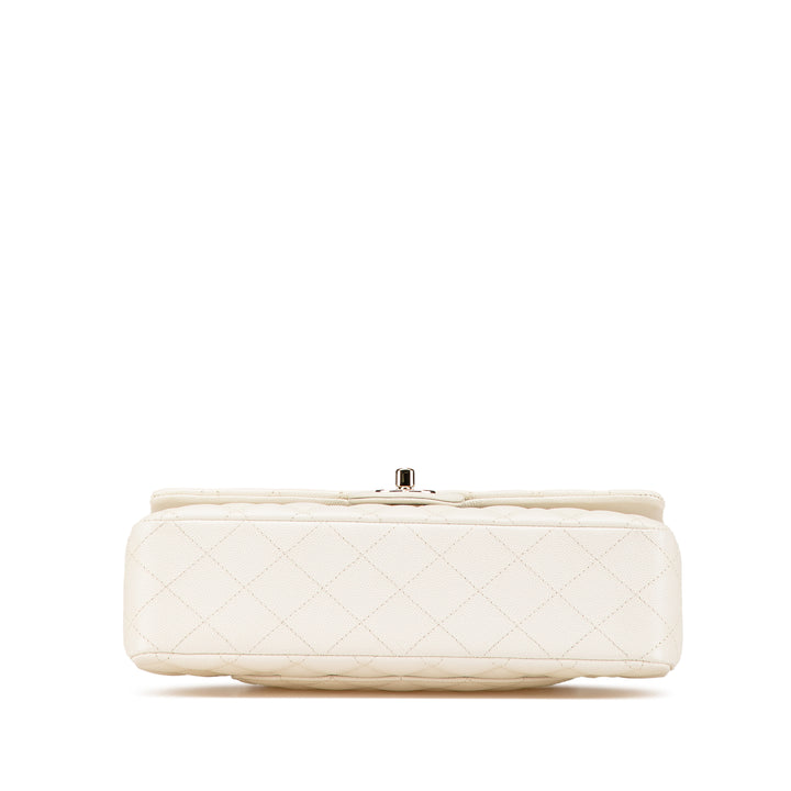 Medium Classic Caviar Double Flap White - Gaby Paris