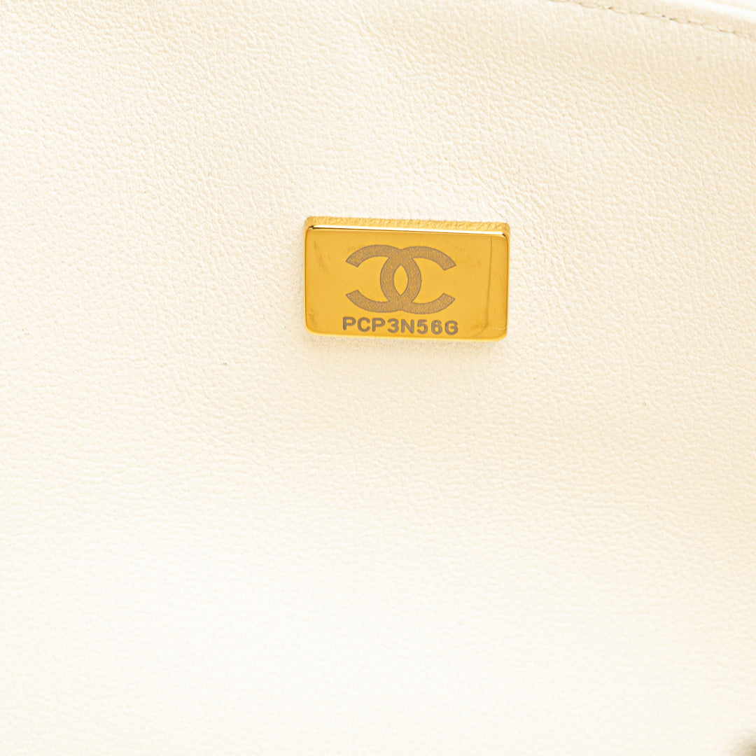 Medium Classic Caviar Double Flap White - Gaby Paris