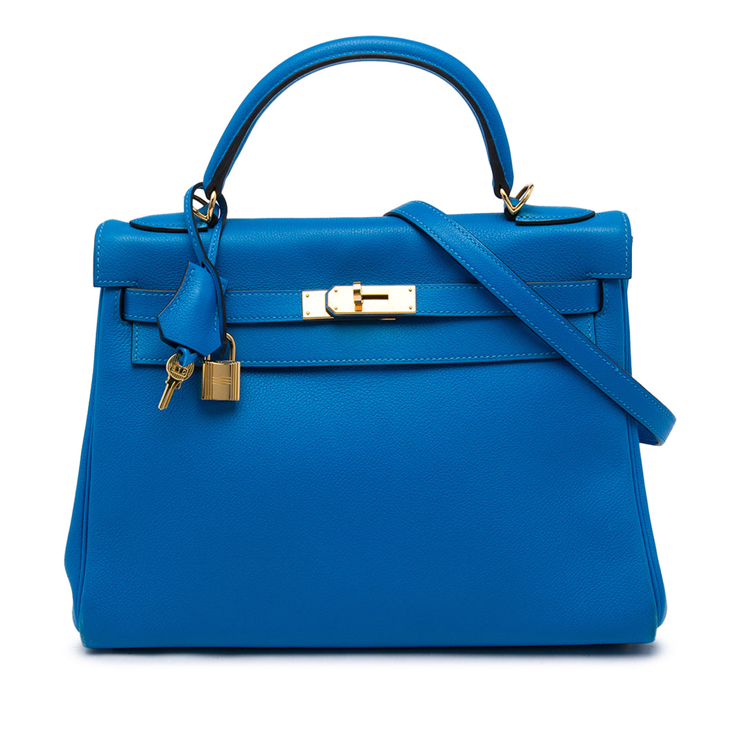 Hermès Kelly II Retourne 32 Epsom Bleu