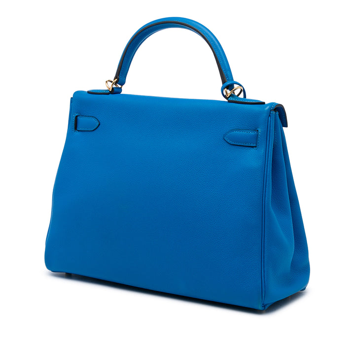 Hermès Kelly II Retourne 32 Epsom Bleu