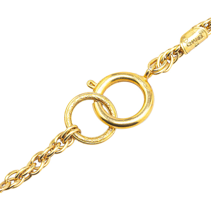 Gold Plated CC Rhinestones Pendant Necklace Gold - Gaby Paris