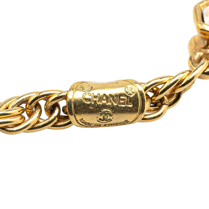 Gold Plated CC Rhinestones Pendant Necklace Gold - Gaby Paris