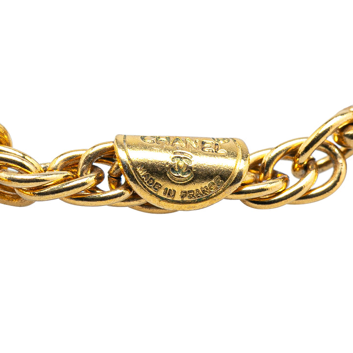 Gold Plated CC Rhinestones Pendant Necklace Gold - Gaby Paris