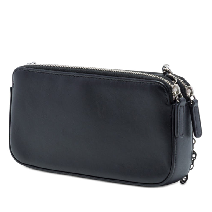 Chanel CC Cuir de veau et Sequins Double Zip Wallet on Chain