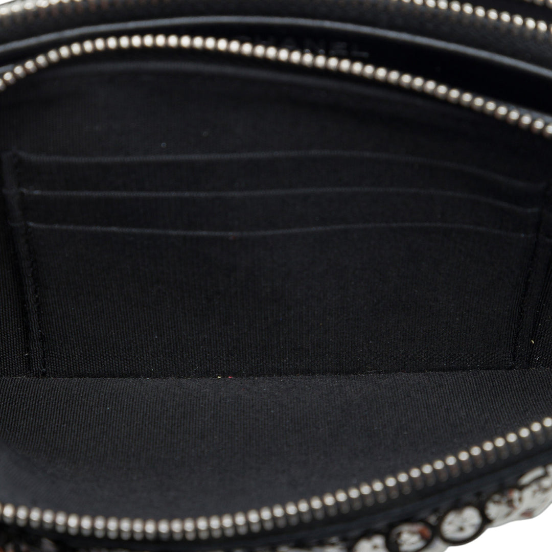 Chanel CC Cuir de veau et Sequins Double Zip Wallet on Chain
