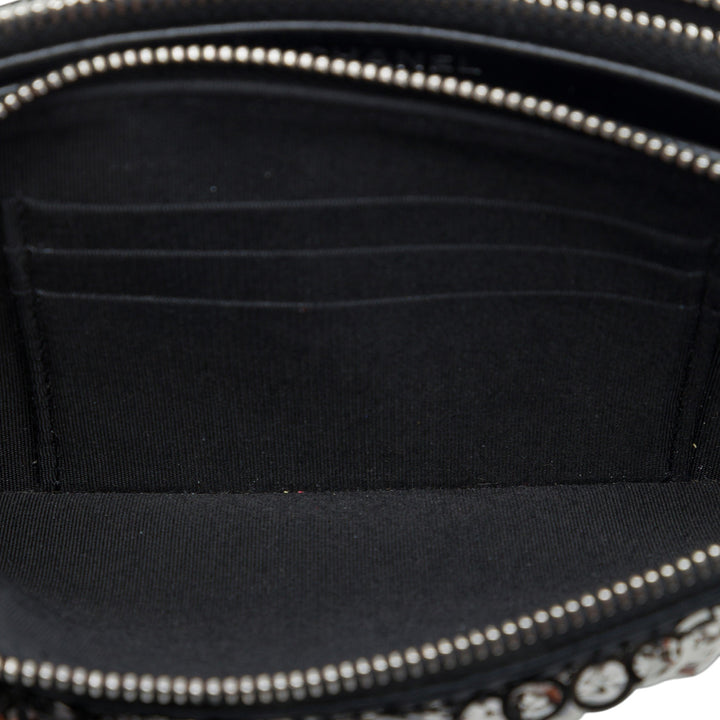 Chanel CC Cuir de veau et Sequins Double Zip Wallet on Chain