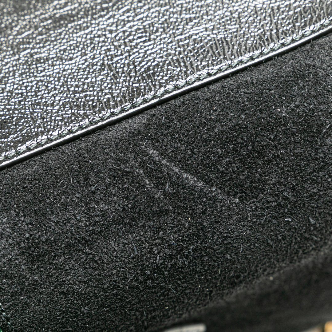 Medium Ophidia Suede Satchel Black - Gaby Paris